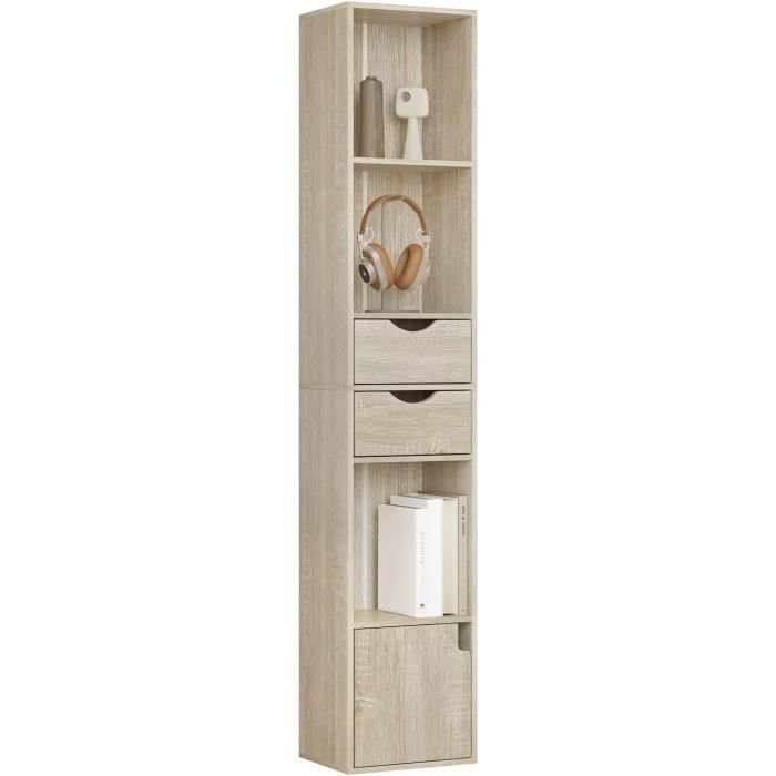 WOLTU Bibliothèque Étagère Colonne avec 3 Compartiments Ouverts 2 Tiroirs et 1 Casier 30x24x158cm Chêne Clair W0ATT0073 WOLTU Bibliothèque Étagère Colonne avec 3 Compartiments Ouverts 2 Tiroirs et 1 Casier 30x24x158cm Chêne Clair W0ATT0073