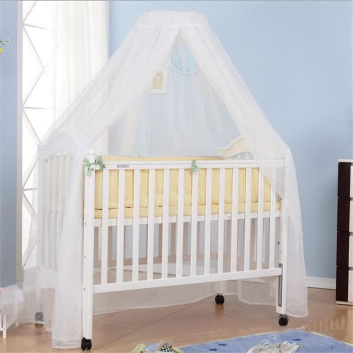 SCMTY Moustiquaire Romantique En Dentelle Avec 4 Poteaux D'angle Pour Filles Et Femmes, Rideau De Lit Pour Adulte, Mariage, Chambre à Coucher, Chambre D'enfant, Décoration (blanc, Très Grand Lit