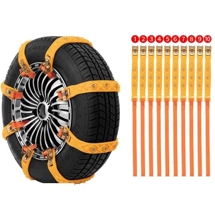 Chaînes à Neige Universelles Pour Pneus 85-225 Mm - Lot De 10 Pour Voiture, SUV, Camion