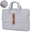 Porte-documents,Sac à main en cuir PU étanche pour hommes et femmes, sacoche pour ordinateur portable de 13 14  - Type 13inch gray-1