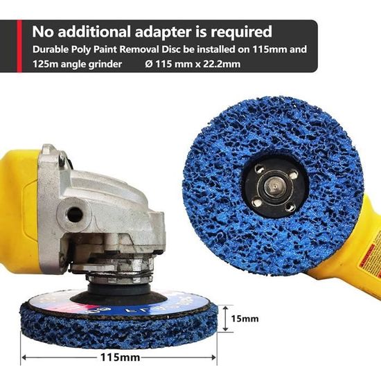 Disques De Nettoyage Shineboc 100mm - Pour Métal, Bois, Pierre - Nylon + Corindon - 3 Niveaux D'Agressivité