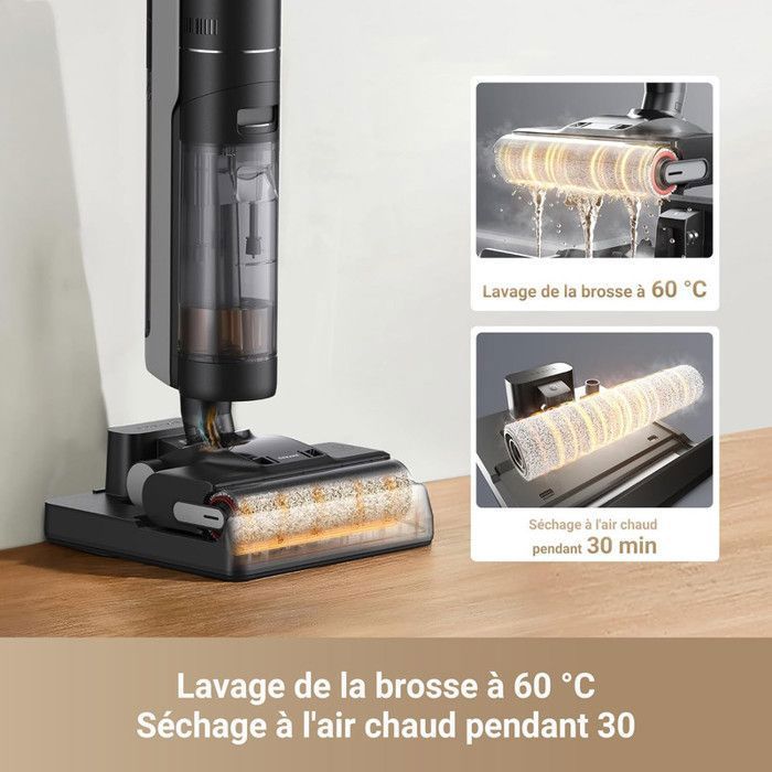 Aspirateur Eau et Poussire sans Fil Dreame H12 Dual, Nettoyage intelligent 4 en 1 Multi Surfaces