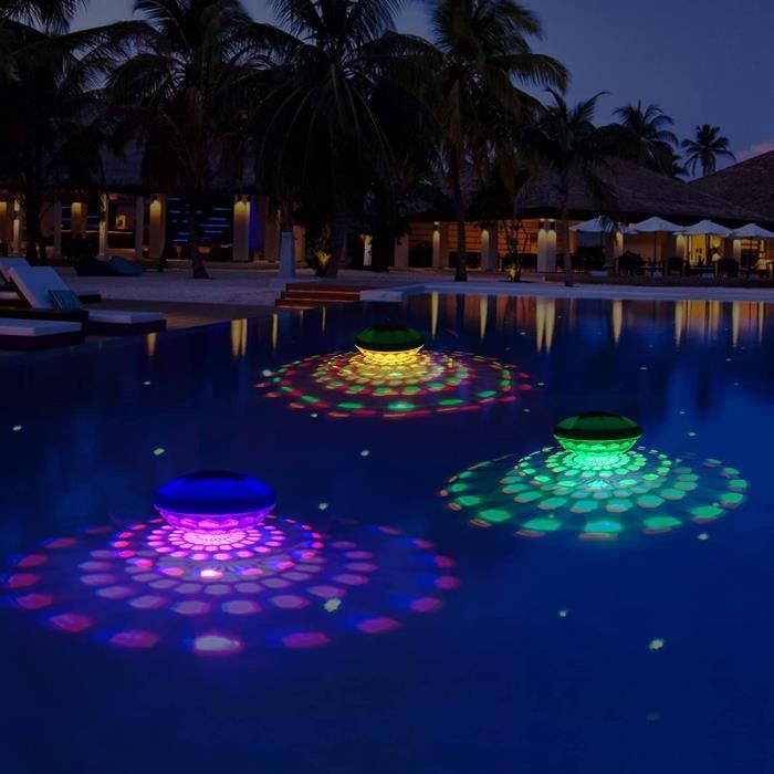 Lumière de piscine Lumière de piscine flottante avec 7 modes Baignoire  ornementale