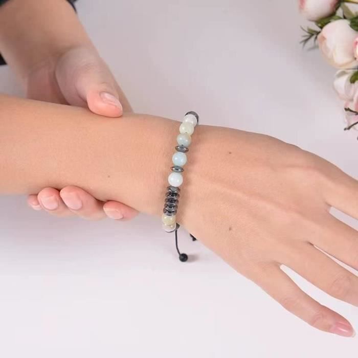 Bracelet Homme Pierre œil De Tigre JSNOM | Perles 8mm | Longueur Réglable 19-30cm | Cadeau Avec Boîte & Carte