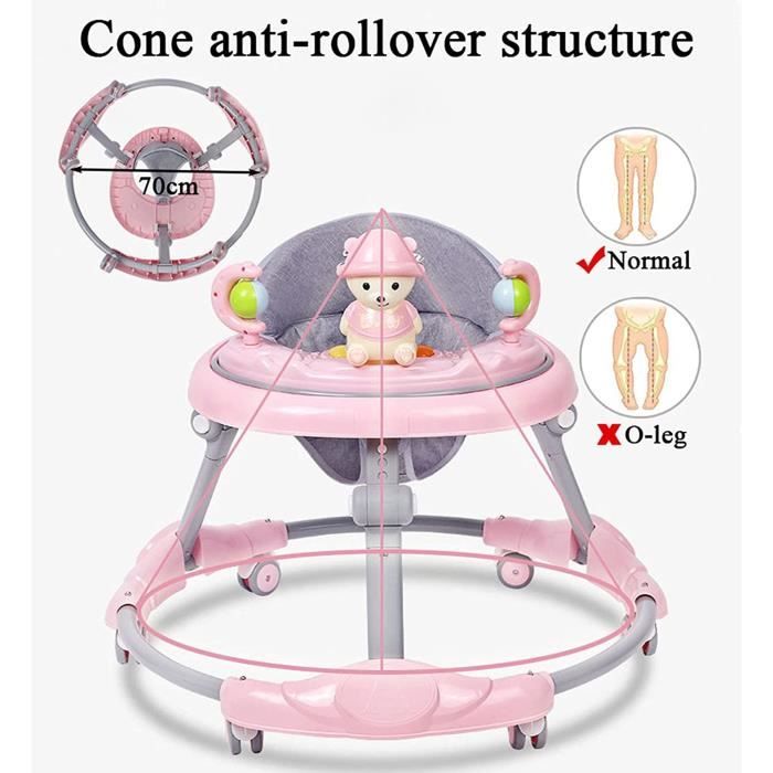 KHUY Trotteur Bebe Fille, Trotteur Bébé Garçon avec 6 Roues Universelles,  Troteur Marche Bebe pour Bébé avec Plateau, Table Activité Bébé et Walker  Combo, 6-18 Mois (Color : Pink) : : Bébé et Puériculture