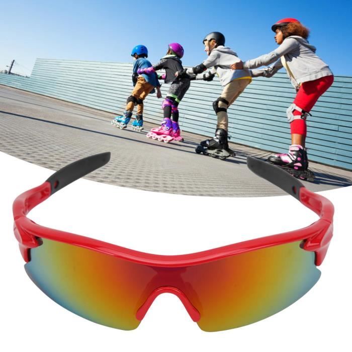Protection du sport Lunettes de snowboard Lunettes de sport pour enfants Monture rouge Anti Collision Anti Ultraviolet avec 2 Achat Vente lunettes de soleil Cdiscount