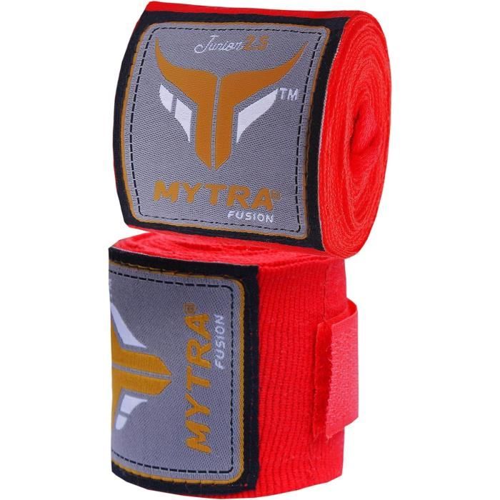 Bandages De Boxe Enfants Mytra Fusion Neo - Rembourrage Gel, Fermeture Velcro, Tissu Extensible, Protection Poignets, Pour Sac De Frappe