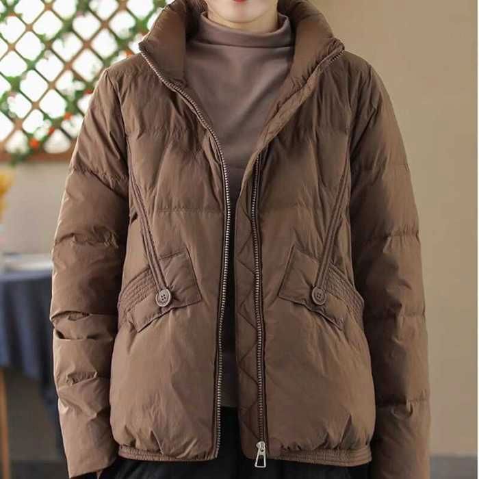 Doudoune Courte Pour Femme - Capuche à Fourrure - Jaune Moutarde - KAPORAL | Coup De Coeur Mode 2025