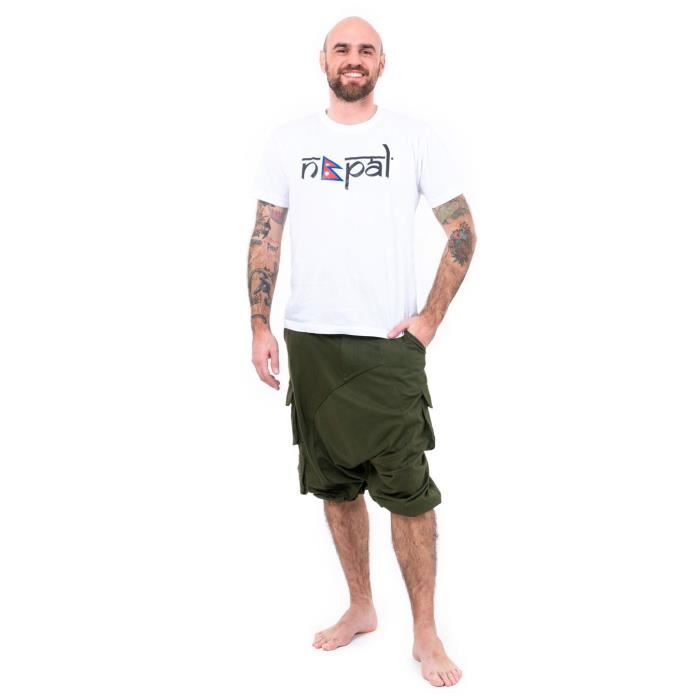 Fantazia Sarouel pantacourt bermuda homme Sarouel bermuda cargo jersey Jangala Vert Cdiscount Pret a Porter