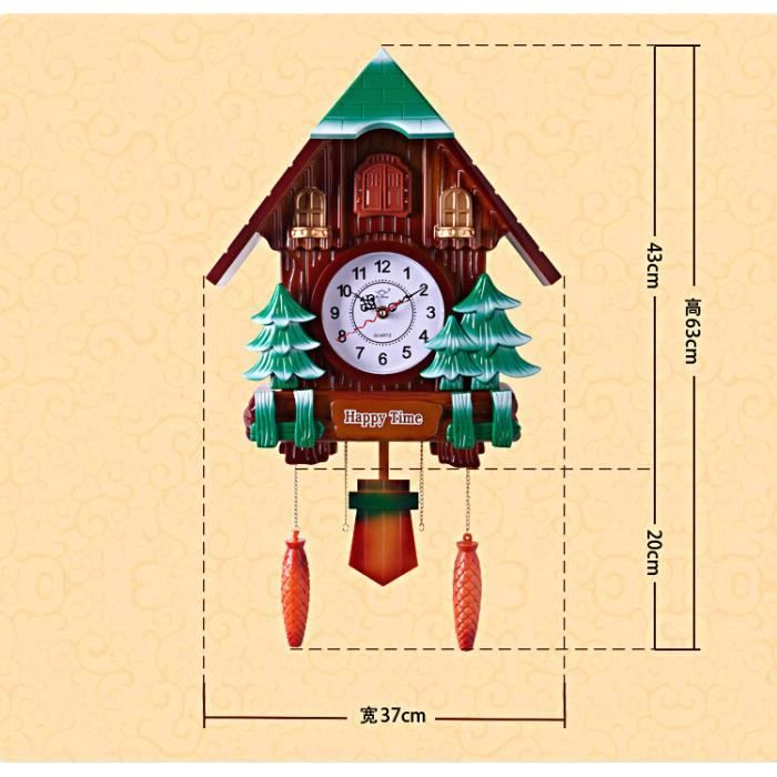 Pendule à Coucou Forest Concert – Horloge Murale Bois Mécanique – Cuco Clock