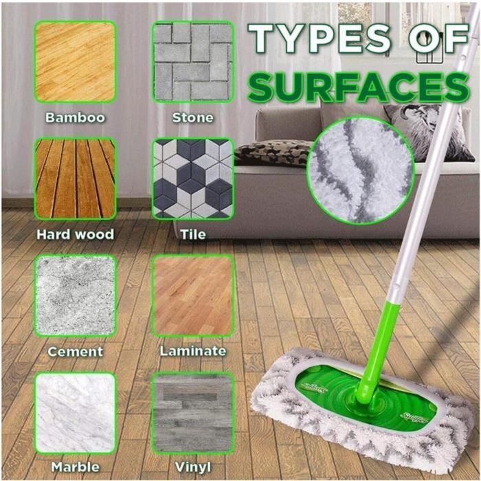 Swiffer Sweeper Lot de 20 recharges de chiffons secs multi-surfaces pour  balayage et nettoyage des sols