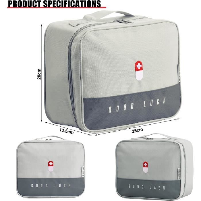 Trousse De Premiers Secours Portable Grande Capacité - Sac Médical Étanché Vert 25x20x13.5cm