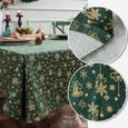 A 100X140cm -Japon Style lin coton fête de noël nappe vert bronzant or Table à manger couverture pour la fête de la maison nouvel an-2