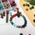 Perles en pierre naturelle de 8mm, en boîte, 200 pièces, kit de perles pour bracelet et collier à faire soi-même-2