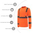 AYKRM T Shirt de Protection de sécurité avec Avertissement Polo Haute visibilité Manches Longues-2
