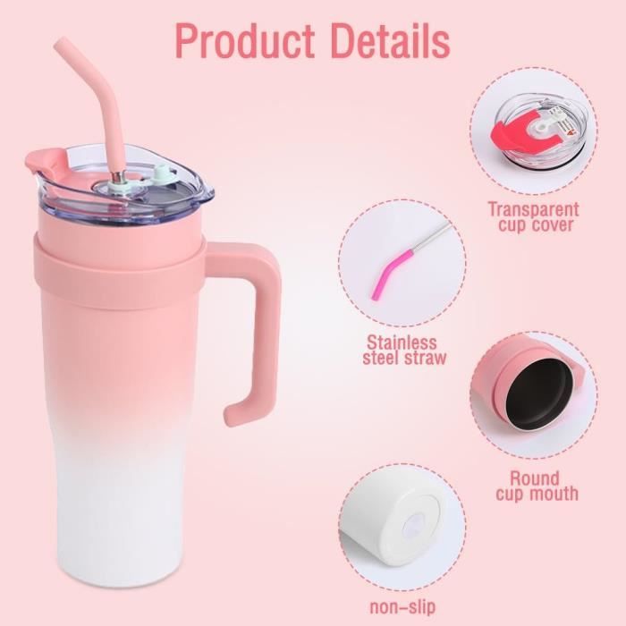 Lot De 12 Gobelets En Acier Inoxydable De 591 Ml Avec Couvercle