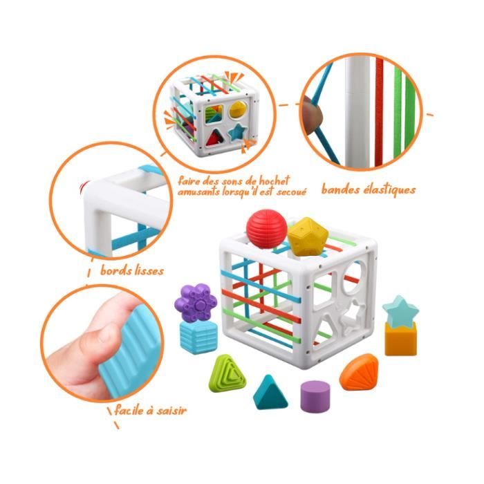 Jeux Montessori Bébé 6-12 Mois Cube Souples Empiler Anneaux d'empilage  Balle Sensoriel Jouets D'éducation précoce 6 9 12 Mois - Cdiscount Jeux -  Jouets