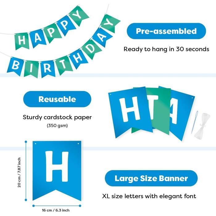 Kit De Décoration Anniversaire Ensemble De 36 Pièces Vaisselle En Carton Écologique Noir Et