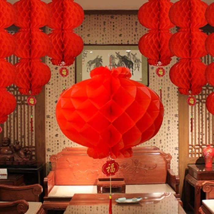 Lanterne Chinoise Moelleuse Rouge – Déco Nouvel An Lunaire (Tissu Molletonné)