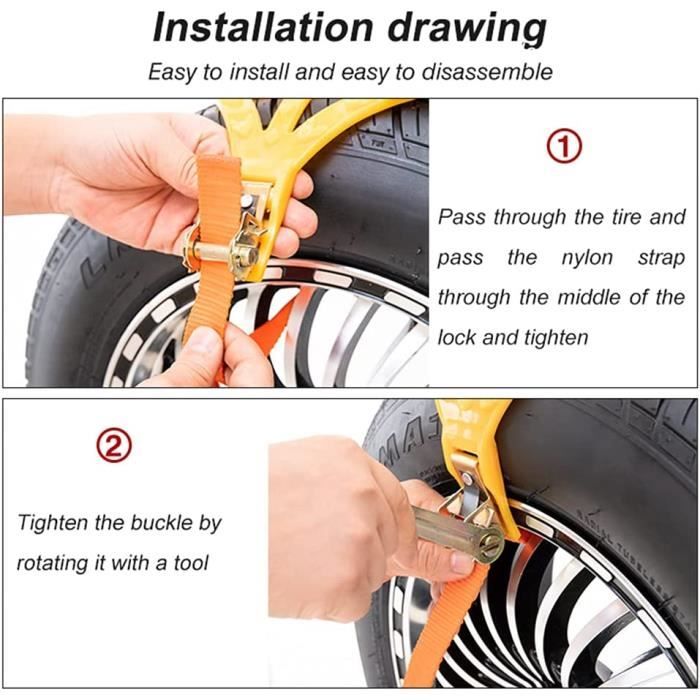 Chaînes à Neige Universelles 8 Pièces – Réglables Pour Pneus 165-275mm, SUV, Voitures