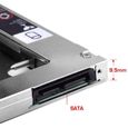 9.5 mm Adaptateur de Caddy Disque Dur HDD SSD 2.5'' SATA vers SATA Baie Lecteur CD-DVD pour HP Dell Acer ASUS Lenovo Samsung Sony-3