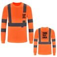 AYKRM T Shirt de Protection de sécurité avec Avertissement Polo Haute visibilité Manches Longues-3
