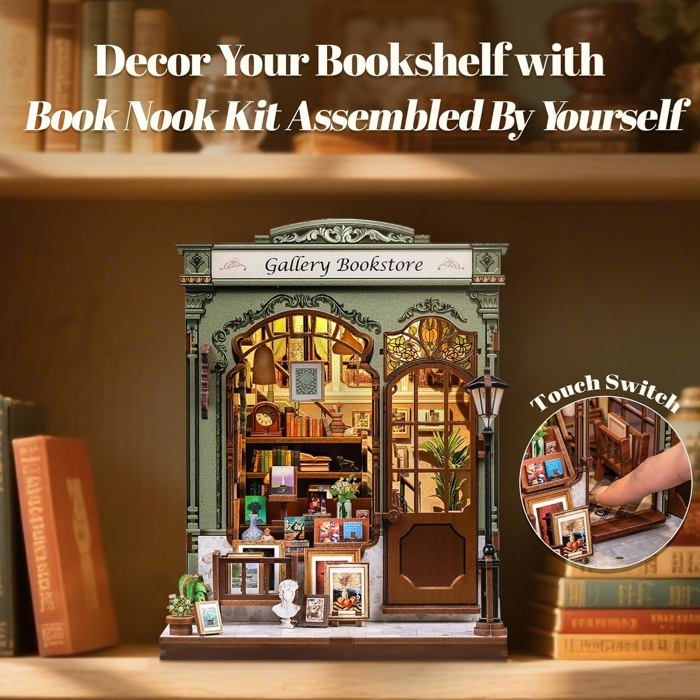 CUTEBEE Book Nook Kit, DIY Maison De Poupée Miniature A Construire