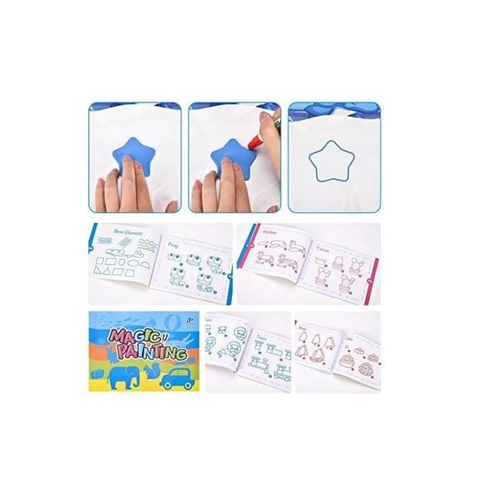 Tapis Dessin Enfant Enfants Garçons Filles 2 - 7 Ans,Grand Tapis Magique  Dessin Eau Réutilisable Magic Doodle Pad Coloriage Tapis