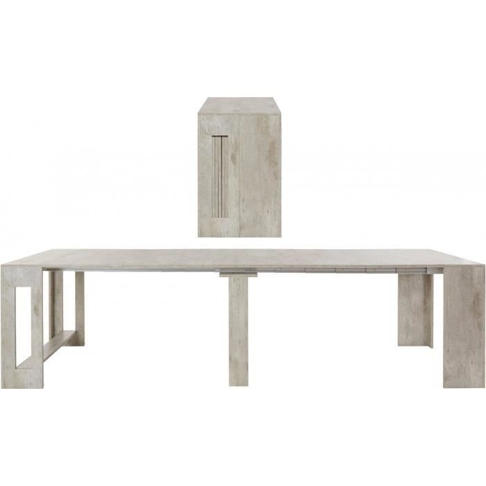 Dmora Table de salle à manger extensible, Console extensible, cm 80x44 -  186h76, couleur Orme - Cdiscount Maison