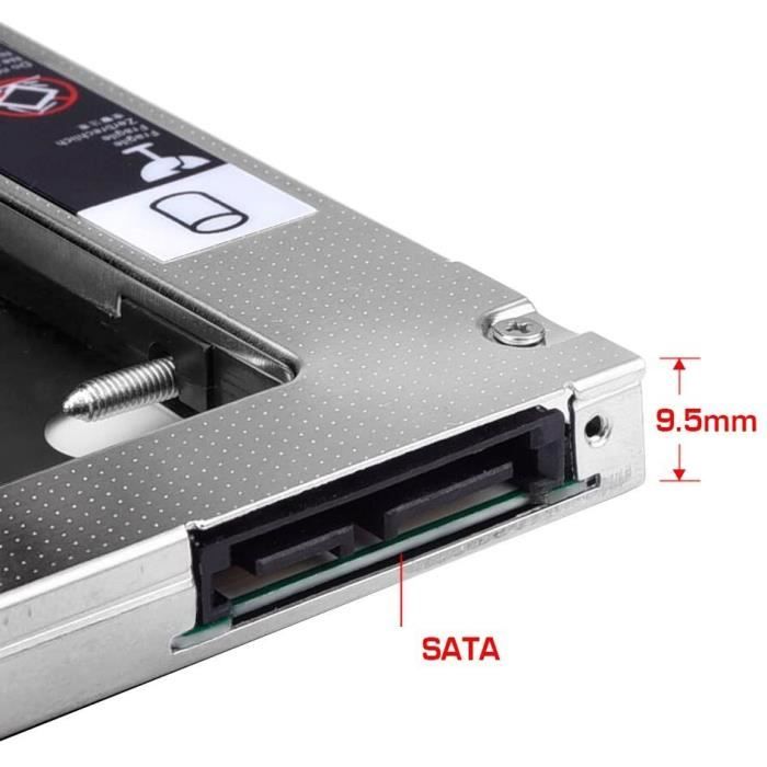 BOITIER EXTENSION 9.5MM POUR DISQUE DUR HDD/SSD 2.5 CADDY