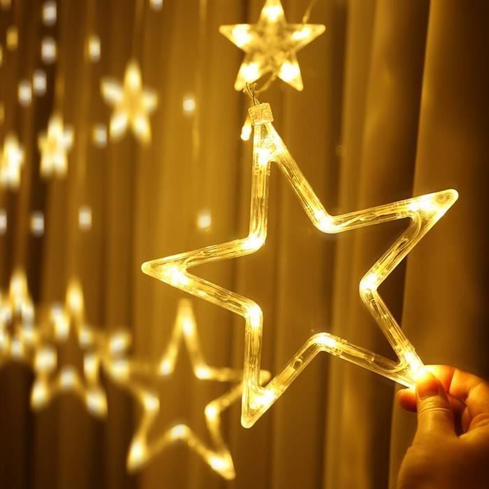 Guirlande lumineuse LED avec lune-étoile-rideau Maclean MCE418 Rideau  lumineux lumières de Noël 120 LED 3000K blanc chaud 3W - Cdiscount Maison
