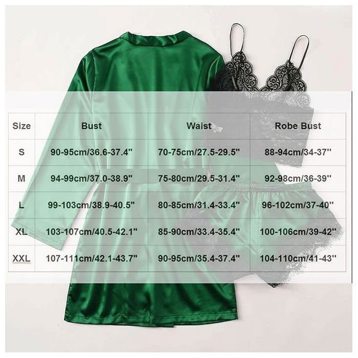 Pyjama Deux Pièces En Satin Dentelle - Haut Et Pantalon Assortis - Pour Femme, Confortable Et élégant