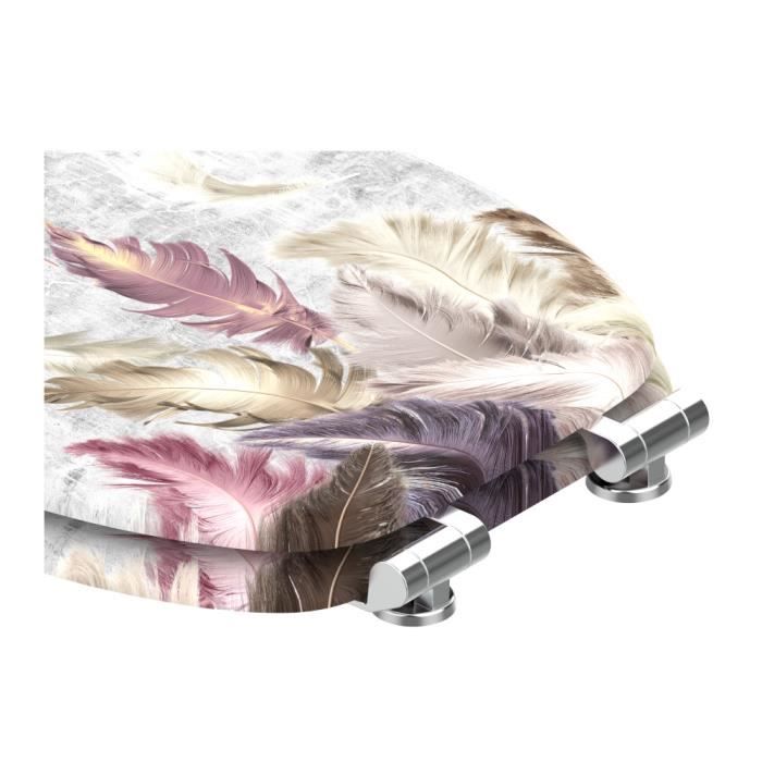 Abattant WC frein de chute soft close Plumes Finition de haute qualite Fixation facile Cdiscount Bricolage