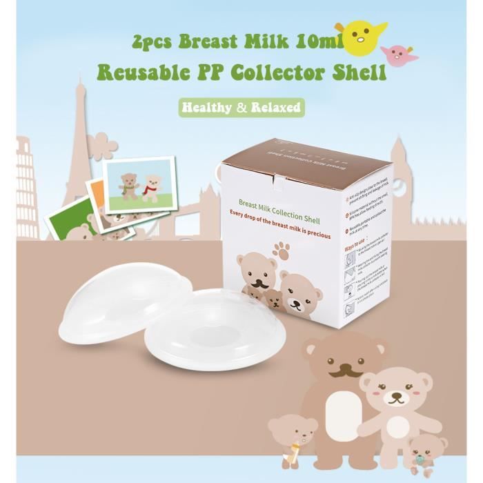 4 Coquilles D'Allaitement En Silicone Navaris - Récupérateur Lait Maternel Et Protection Tétons