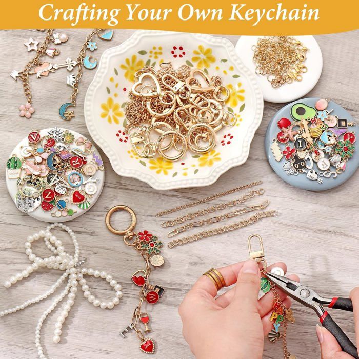 Kit De Fabrication De Porte-clés DIY – 10 Tiges, SODIAL P3917, Pour Personnaliser Vos Clés