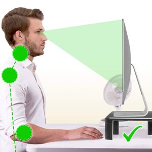 LifeGoods Rehausseur Ecran PC Bureau - Support Ecran PC - Surelevateur