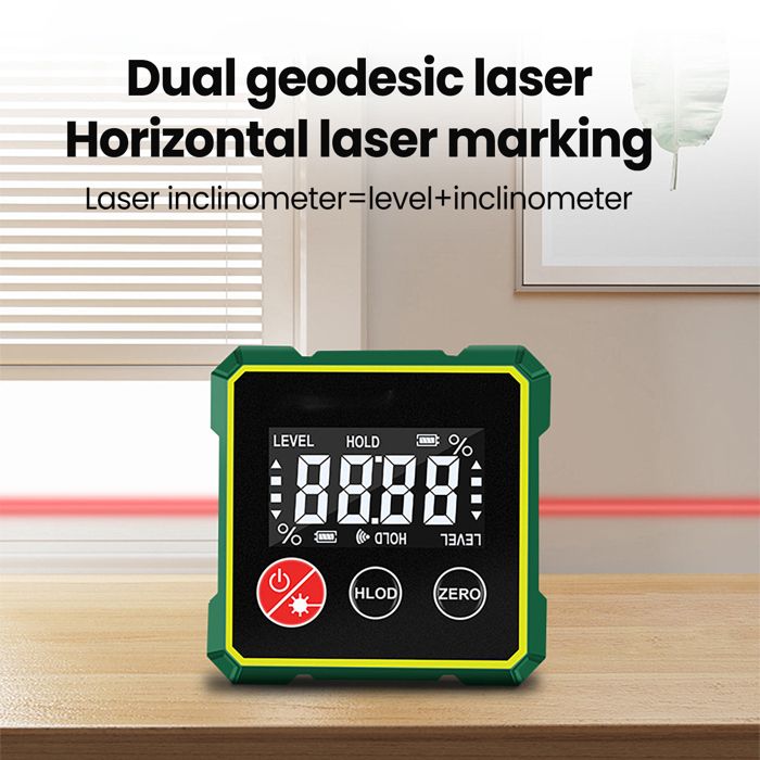 Inclinomètre Numérique Laser Rechargeable - Niveau Digital Précis Avec LCD Et Aimants Pour Travail Du Bois, Construction Et DIY