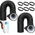 2pcs Gaine isolante – – Tuyau 15cm, 3 couches, avec 6 sangles – pour climatisation portable – Noir