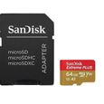 Carte mémoire flash - SANDISK - Extreme PLUS - 64GB - V30 UHS-I U3-0
