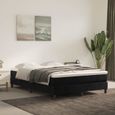 Sommier à ressorts de lit Noir 140x190 cm Velours - ZERODIS - A ressorts - Pieds de lit inclus-0