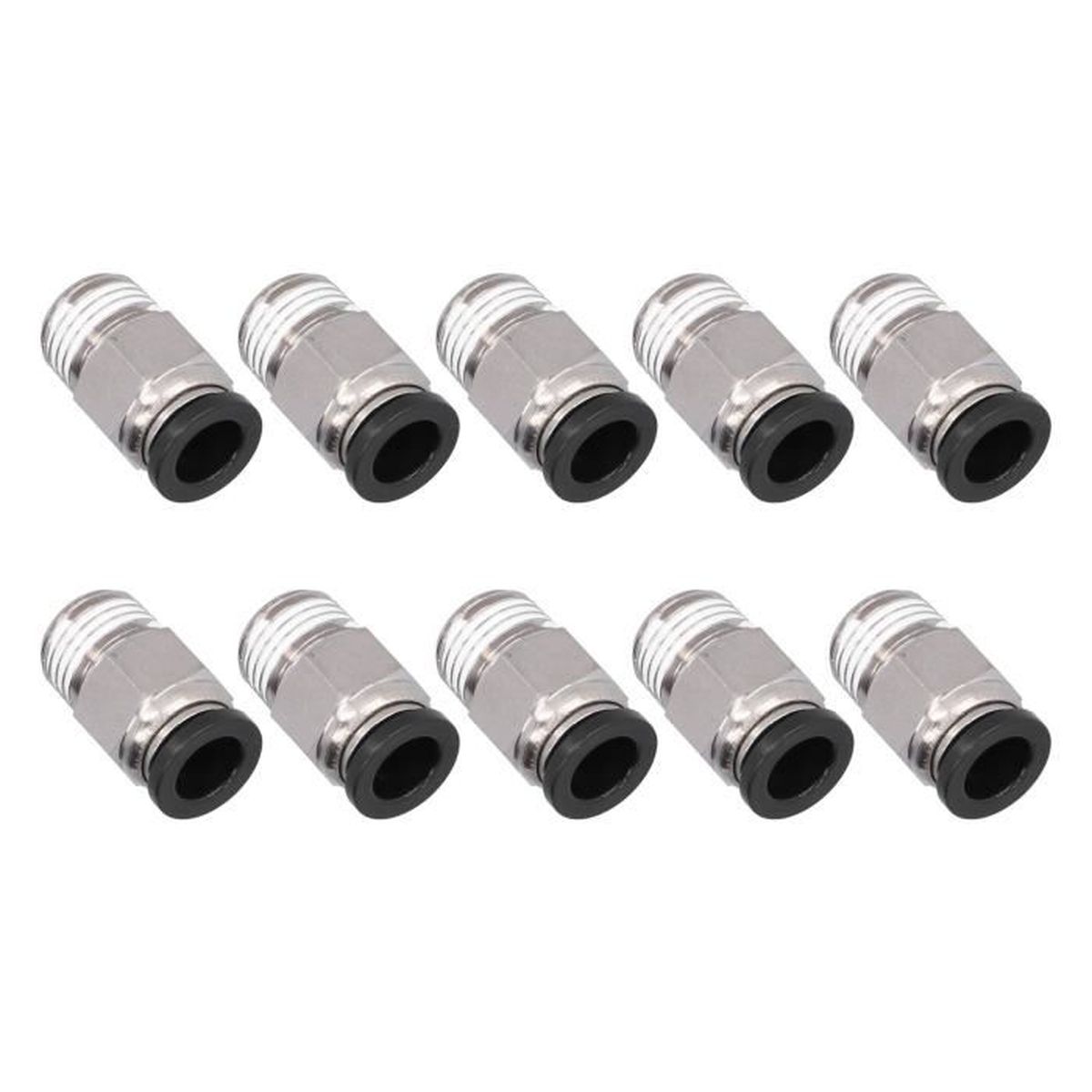 20 Pièces Coude 8mm Push To Connect Pneumatique - Connecteur Pneumatique Noir Rapide
