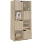WOLTU Bibliothèque Étagère,Meuble de Rangement,8 Cubes de Rangement,4 Portes,en Bois d'Ingénierie,60x30x120cm,Chêne Clair W0ATT0297