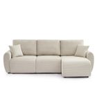 BAÏTA Canapé d'angle convertible et réversible 4 places DANILO velours côtelé beige