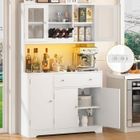 NHHF Buffet de Cuisine, Meuble de Rangement, Armoire,105 x 40 x 172 CM avec Tiroir, Placards, Étagères Réglables, pour Salon, Cuisine