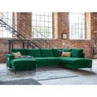 BESTMOBILIER Lilly - Canapé panoramique d'angle droit - 7 places - convertible avec coffre - en velours - Vert
