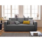 BESTMOBILIER Regala - canapé 3 places - convertible avec coffre - en tissu - Gris