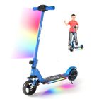 EROLLERRUN Trottinette électrique Enfants Avec Absorption Des Chocs - 130W - 14 Km/h - 8Km - Pliable - écran LCD - Lumière de pédale - Bleu