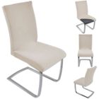 WOVTE Housses de chaise, lot de 6, housse de chaise extensible, housse de chaise élastique, couleur beige.