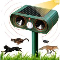 Répulseur de chat à ultrasons LCC® Répulseur d'extérieur à énergie solaire Sensibilité et fréquence Répulseur de chat à ultrasons