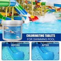 Comprimés de chlore effervescents pour piscine - Améliore la qualité de l'eau, désodorise, nettoyage instantané multifonctionnel
